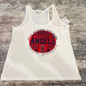 Los Angeles Angels White Graphic Tank Top